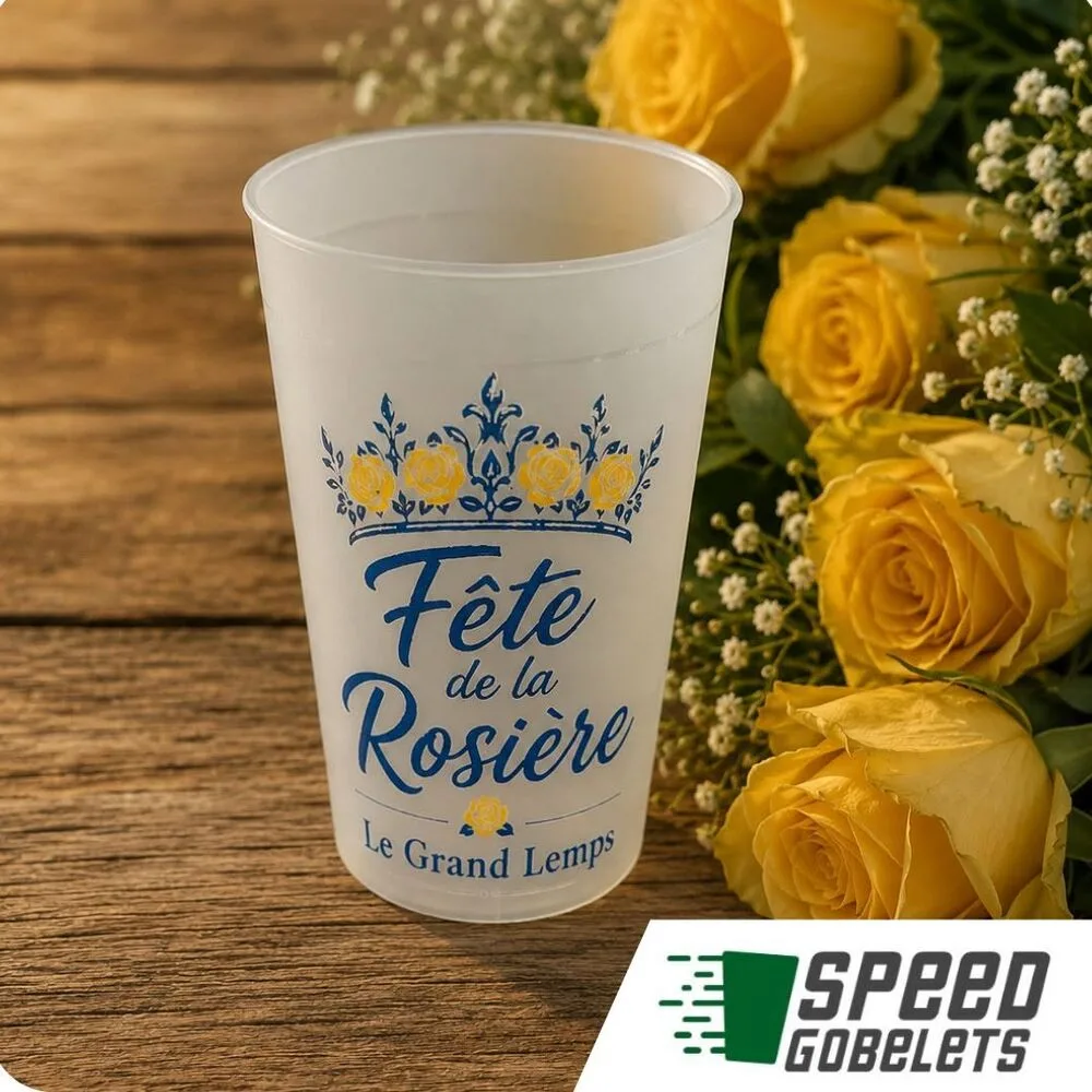 Gobelets réutilisables personnalisés, réalisation 1